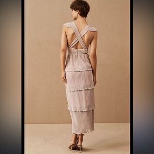 Saylor x BHLDN Wallis Deep V Midi Dress Size Small NWT